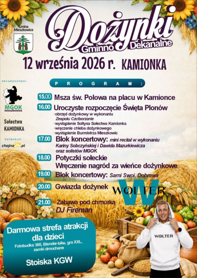 12.09.2026 r. Dożynki Gminno-Dekanalne w Kamionce